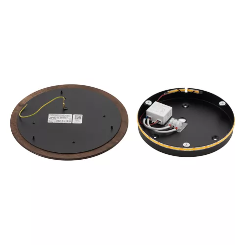 Fali lámpa, felületre szerelhető LED lámpa, 10W, 130lm, 3000K, meleg arany, modern RING WOOD LED M, 10281, Nowodvorski