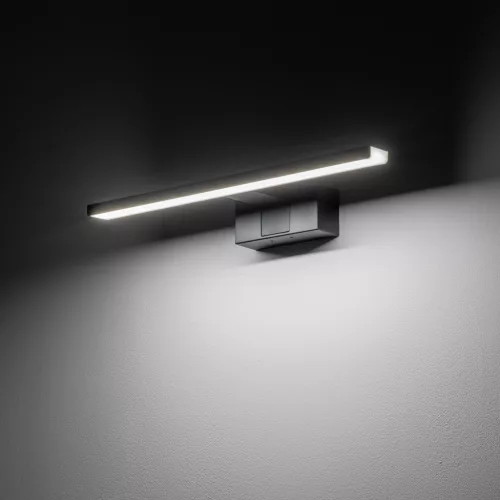 Fali lámpa, felületre szerelhető LED lámpa, 8W, 600lm, 4000K, semleges fekete, vízálló, fürdőszobai, IP44, modern, CEZANNE LED S 10676, Nowodvorski