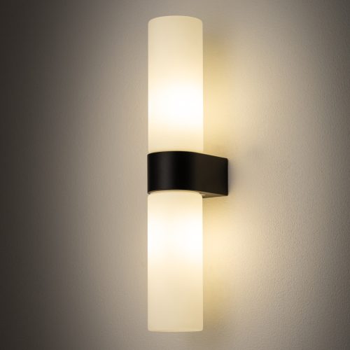 Fali lámpa, felületre szerelhető, 2x G9, fekete, vízálló, fürdőszobai, IP44, modern, NATALIE, 10728, Nowodvorski