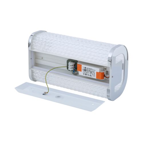 Fali lámpa, felületre szerelhető LED lámpa, 15W, 1000lm, 4000K, semleges króm, vízálló, fürdőszobai, IP44, modern, PALMAS LED 10729, Nowodvorski