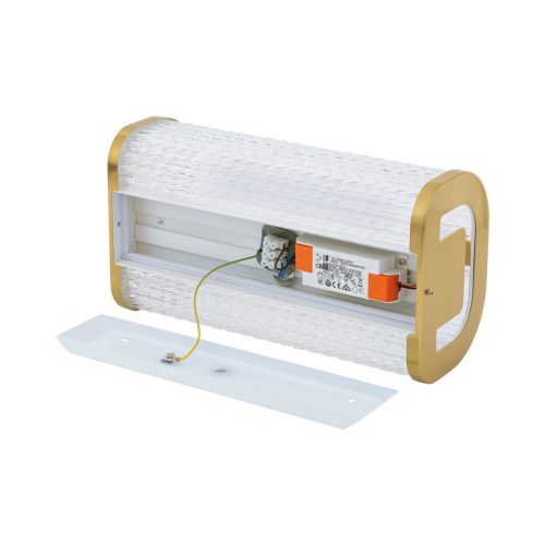 Fali lámpa, felületre szerelhető LED lámpa, 15W, 1000lm, 4000K, semleges arany, vízálló, fürdőszobai, IP44, modern, PALMAS LED 10730, Nowodvorski