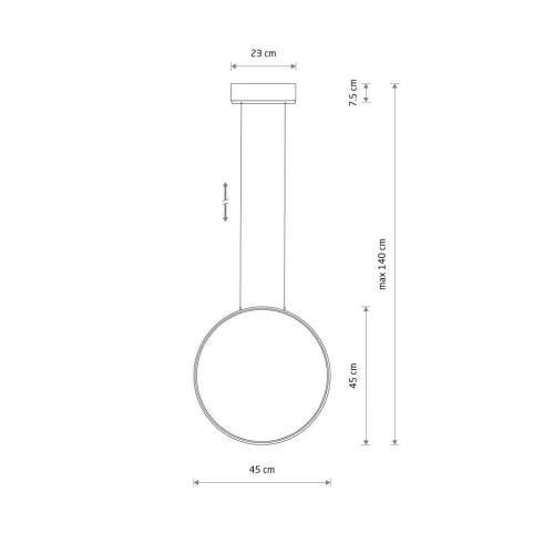 Mennyezeti lámpa, függő x LED 18W 600lm 4000K semleges fekete Modern CIRCOLO LED S 10860 Nowodvorski