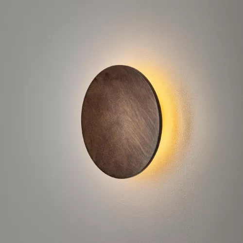 Fali lámpa, felületre szerelhető LED lámpa, 7W, 60lm, 3000K, melegbarna, skandináv, RING TIMBER LED S 11288, Nowodvorski