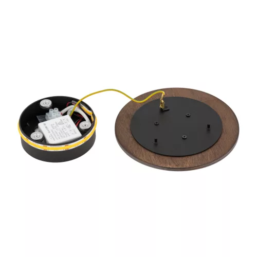 Fali lámpa, felületre szerelhető LED lámpa, 7W, 60lm, 3000K, melegbarna, skandináv, RING TIMBER LED S 11288, Nowodvorski