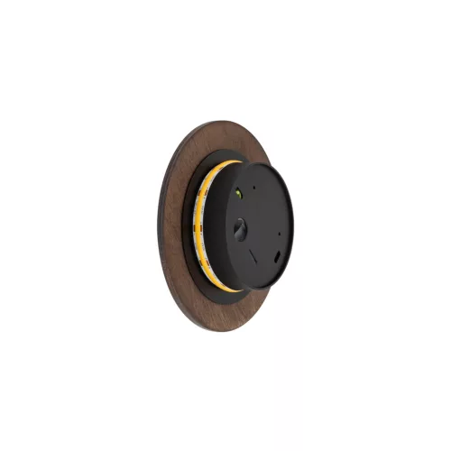 Fali lámpa, felületre szerelhető LED lámpa, 7W, 60lm, 3000K, melegbarna, skandináv, RING TIMBER LED S 11288, Nowodvorski