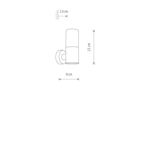 Kerti lámpa, kültéri fali lámpa, E27, felületre szerelhető, fekete, vízálló, IP44, modern, IDA 11371, Nowodvorski