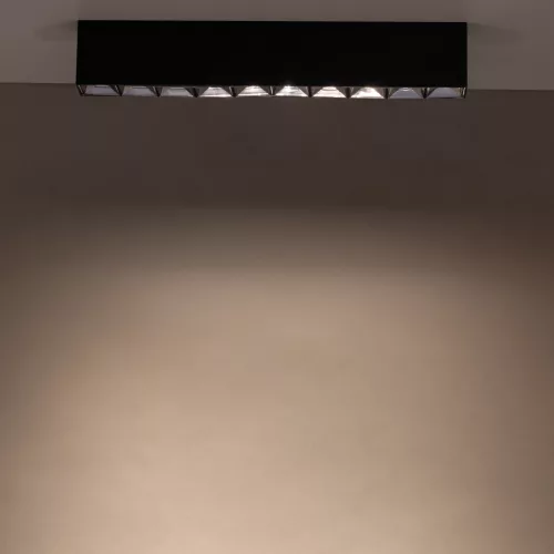 Felületre szerelhető LED mennyezeti lámpatest 40W 3500lm 3000K melegfehér CRI90 36° fekete modern MIDI Nowodvorski