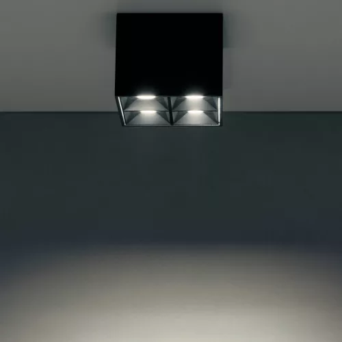 Felületre szerelhető LED mennyezeti lámpatest 16W 1500lm 4000K természetes fehér CRI90 36° fekete modern MIDI Nowodvorski