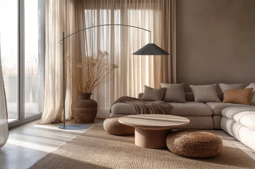 Állólámpa E27 szürke textil modern POISE Nowodvorski