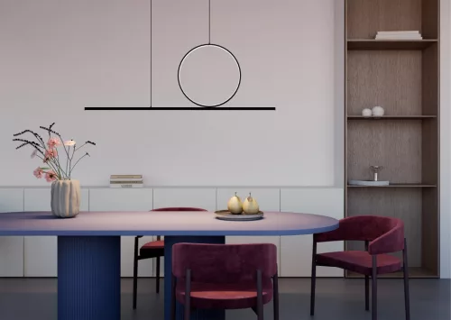 LED függőlámpa 39W 1500lm 3000K melegfehér 100° fekete modern LINEO Nowodvorski