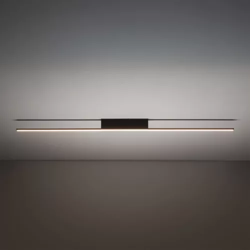 Felületre szerelhető lineáris LED mennyezeti lámpa 25W 110.5cm 2000lm 3000K melegfehér 120° fekete modern GIAVELLOTTO LED Nowodvroski