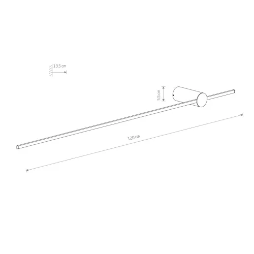 Fali lámpa, felületre szerelhető LED lámpa, 16W, 540lm, 3000K, meleg fekete, modern, SABER LED L, 10314, Nowodvorski