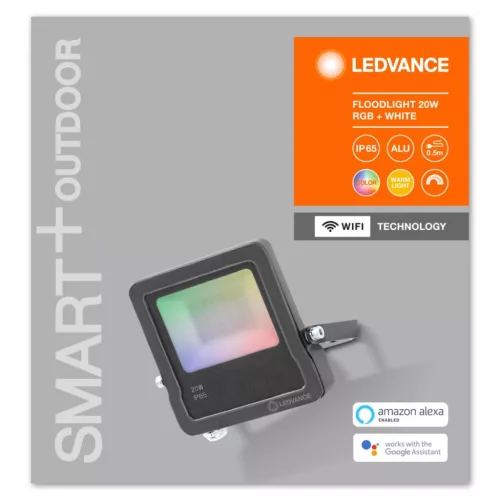 LED reflektor 20W 1260lm RGB+W IP65 fekete LEDVANCE Smart+ WiFi Flood