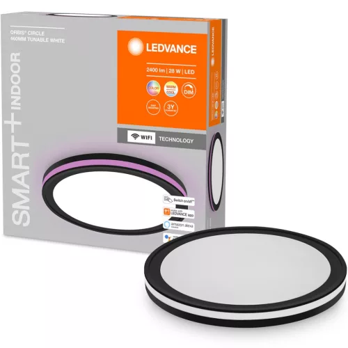 LED mennyezeti lámpa ORBIS CIRCLE 28W 2400lm RGB CCT 46cm SMART+ WIFI LEDVANCE fekete