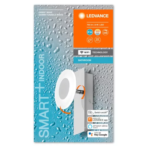 LED fürdőszobai lámpatest ORBIS Wave 8W 700lm meleg-hideg 20cm SMART+ WiFi LEDVANCE