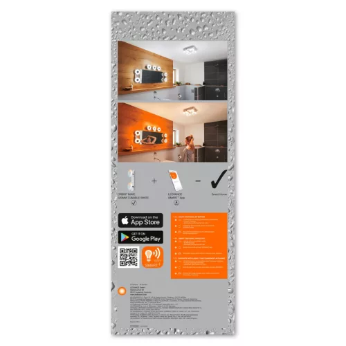 LED fürdőszobai lámpatest ORBIS Wave 15W 1400lm meleg-hideg 32cm SMART+ WiFi LEDVANCE