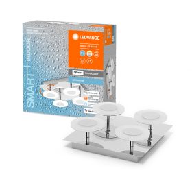   Mennyezeti lámpa, fali, fürdőszobai lámpatest, LED, 26W, 1500lm, CCT, szabályozható fényerejű, ezüst, SMART+ WiFi, Orbis, Ledvance