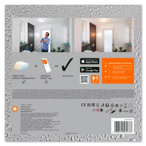 LED mennyezeti lámpa ORBIS Aqua 12W 1200lm meleg-hideg 20cm SMART+ WiFi LEDVANCE