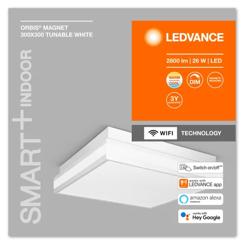 Felületre szerelhető LED mennyezeti lámpa ORBIS MAGNET 26W 2500lm CCT 30cm SMART+ WiFi LEDVANCE fehér