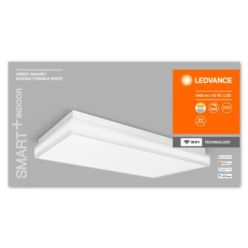Felületre szerelhető LED mennyezeti lámpa ORBIS MAGNET 42W 4200lm CCT 60x30cm SMART+ WiFi LEDVANCE