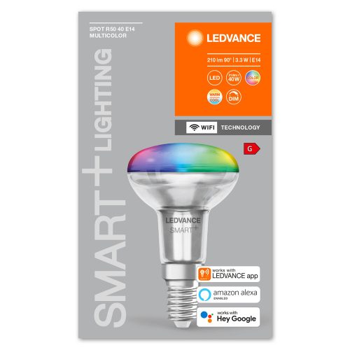 E14 R50 LED izzó 3.3W = 40W 210lm RGB CCT 45° LEDVANCE SMART+ WIFI szabályozható