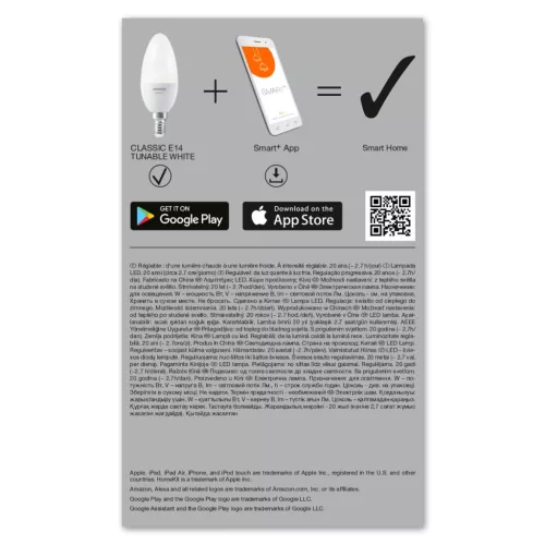 E14 B35 LED izzó 5W 470lm CCT LEDVANCE SMART+ WiFi szabályozható