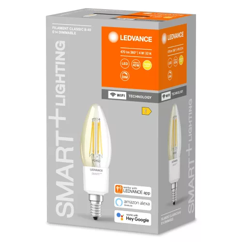E14 B35 LED izzó 4W = 40W 2700K Meleg 470lm 300° LEDVANCE SMART+ WIFI izzószál szabályozható