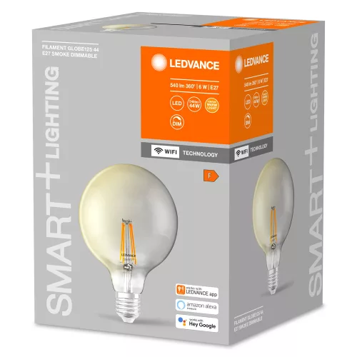 E27 G125 LED izzó 6W = 44W 2500K Meleg 540lm 300° LEDVANCE SMART+ WIFI izzószál szabályozható
