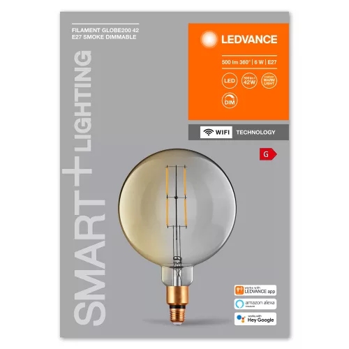E27 G200 LED izzó 6W = 42W 2500K Meleg 500lm 320° LEDVANCE SMART+ WIFI izzószál szabályozható