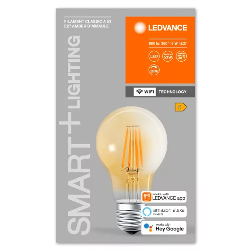 E27 A60 LED izzó 6W = 53W 2400K Meleg 680lm 300° LEDVANCE SMART+ WIFI izzószál szabályozható