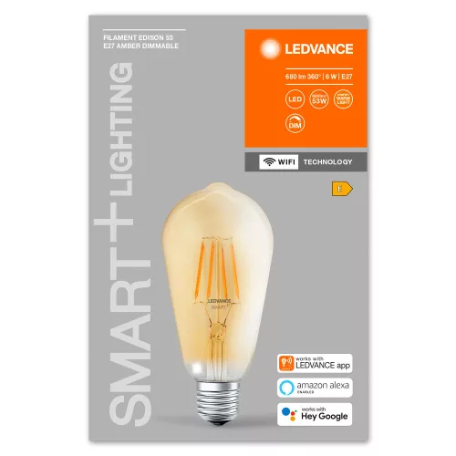 E27 ST64 LED izzó 6W = 53W 2400K Meleg 680lm 300° LEDVANCE SMART+ WIFI izzószál szabályozható