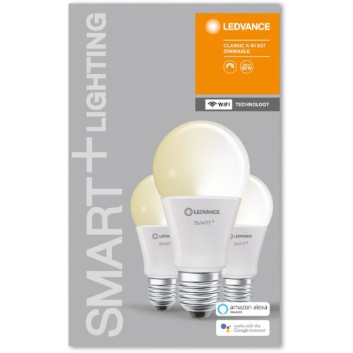 3PAK LED izzó E27 A60 9W 806lm 2700K meleg LEDVANCE SMART+ WiFi szabályozható