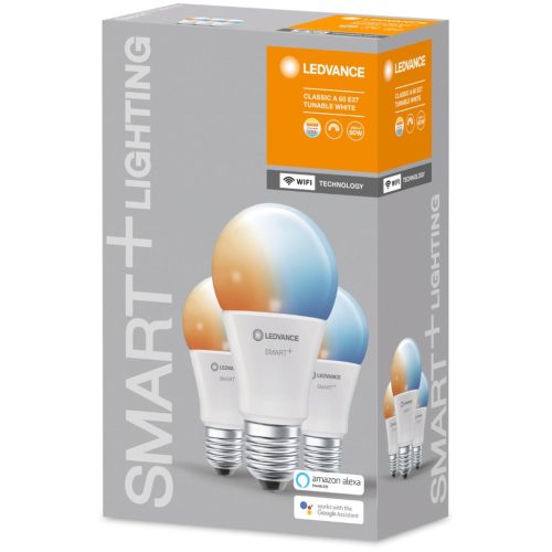 3PAK LED izzó E27 A60 9W 806lm CCT LEDVANCE SMART+ WiFi szabályozható