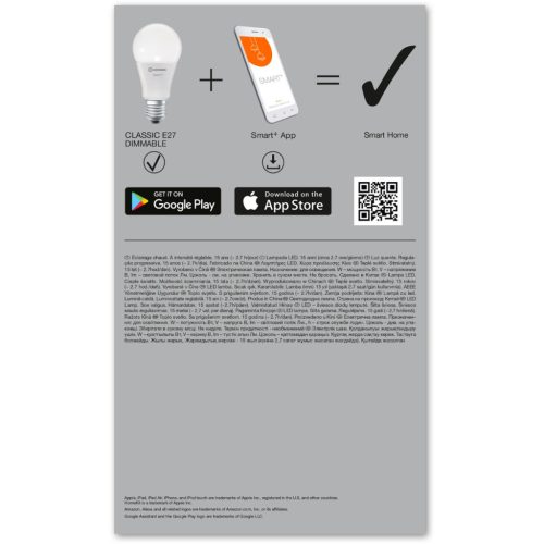 3PAK LED izzó E27 A75 14W 1521lm 2700K meleg LEDVANCE SMART+ WiFi szabályozható