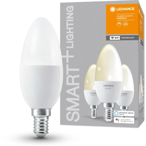 3PAK LED izzó E14 B35 5W 470lm 2700K meleg LEDVANCE SMART+ WiFi szabályozható