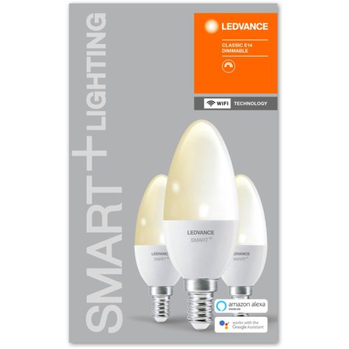 3PAK LED izzó E14 B35 5W 470lm 2700K meleg LEDVANCE SMART+ WiFi szabályozható
