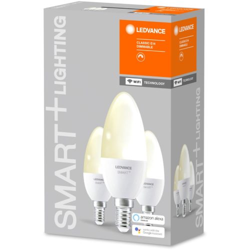 3PAK LED izzó E14 B35 5W 470lm 2700K meleg LEDVANCE SMART+ WiFi szabályozható