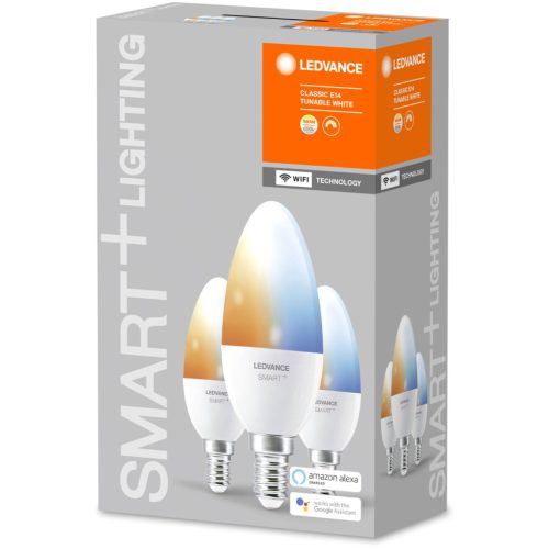 3PAK LED izzó E14 B35 5W 470lm CCT LEDVANCE SMART+ WiFi szabályozható