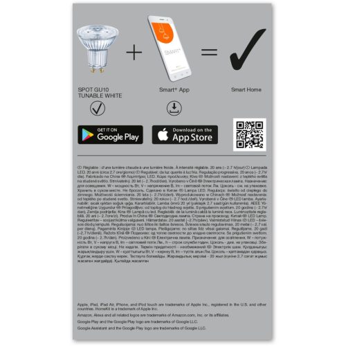 3PAK LED izzó GU10 5W 350lm CCT LEDVANCE SMART+ WiFi szabályozható