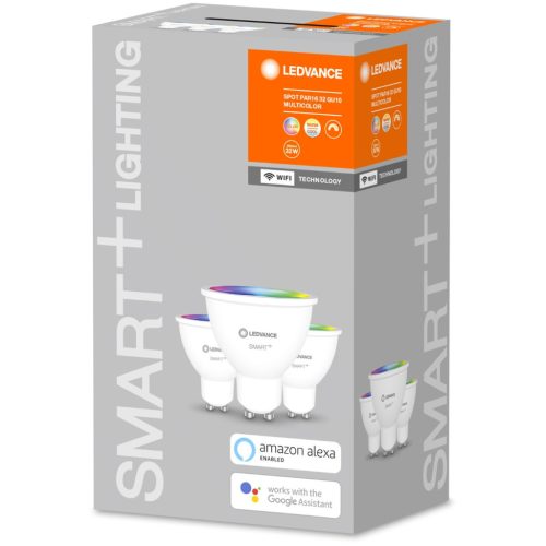 3PAK LED izzó GU10 5W 350lm CCT LEDVANCE SMART+ WiFi RGB szabályozható