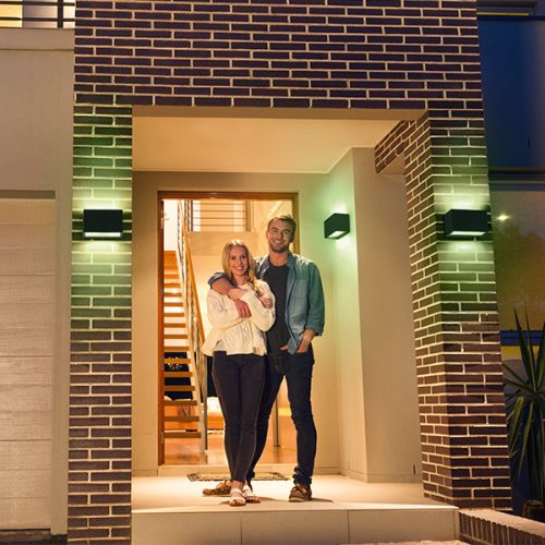 LEDVANCE SMART+ BRICK MULTICOLOR homlokzati fali lámpa 14W 600 lm WARM COLOR + RGB szürke