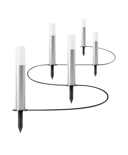 5x Kerti Lámpa Álló Oszlop Kültéri Dekoratív LED 6W 420lm RGBW Szabályozható IP65 Szürke SMART+ ZigBee Kerti Ledvance