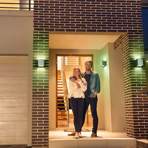 Intelligens LEDVANCE WIFI SMART+ téglafali EZÜSTSZÜRKE homlokzati fali lámpa 14W 550 lm LEDVANCE