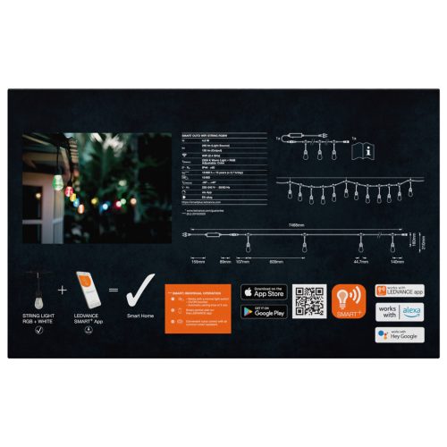 Garden Girland kültéri füzérlámpa 4,5 W SMART+ RGB füzér + W LEDVANCE