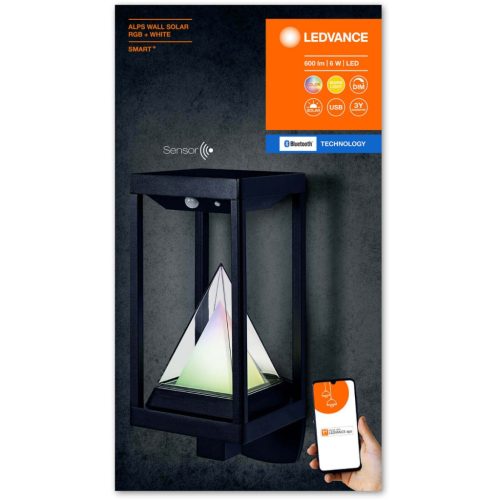 Smart Solar kerti fali lámpa 6W 400lm RGB+W SMART+ BLUETOOTH LEDVANCE