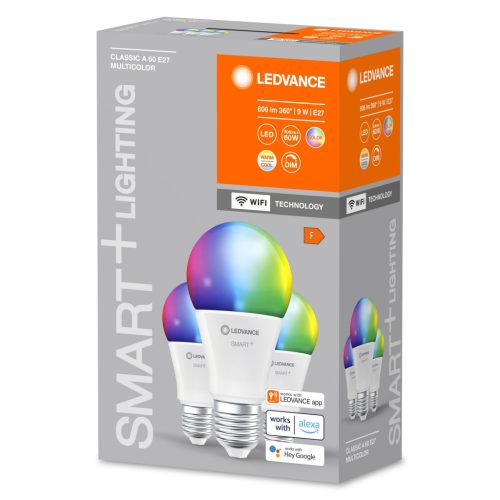 3PAK LED izzó E27 A60 9W 806lm RGBW SMART+ WiFi szabályozható klasszikus LEDVANCE