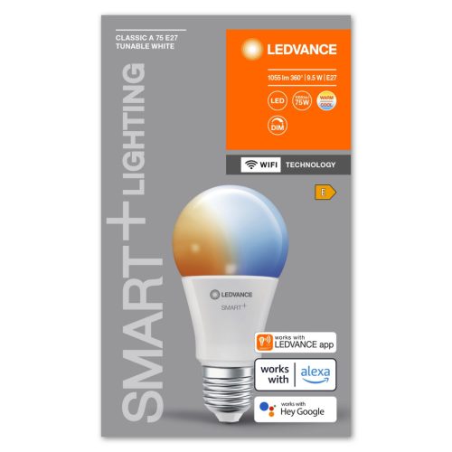 E27 A75 LED izzó 9.5W 1055lm SMART+ WiFi CCT szabályozható klasszikus LEDVANCE