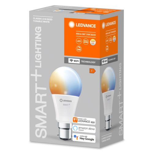 LED izzó B22d A60 9W 806lm SMART+ WiFi CCT szabályozható klasszikus LEDVANCE