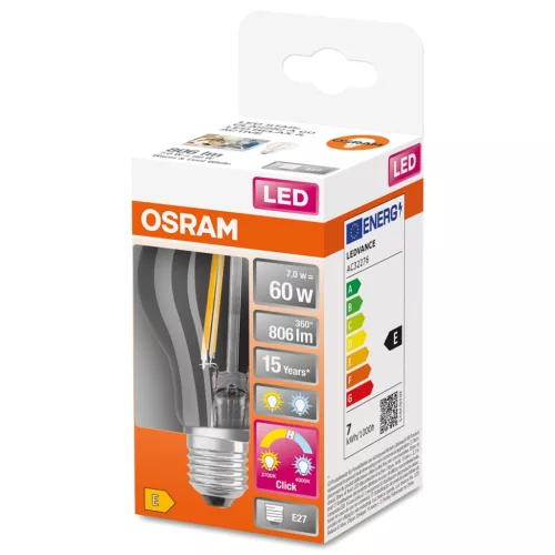 LED izzólámpa A60 E27 7W 2700K/4000K 806lm OSRAM STAR A és R