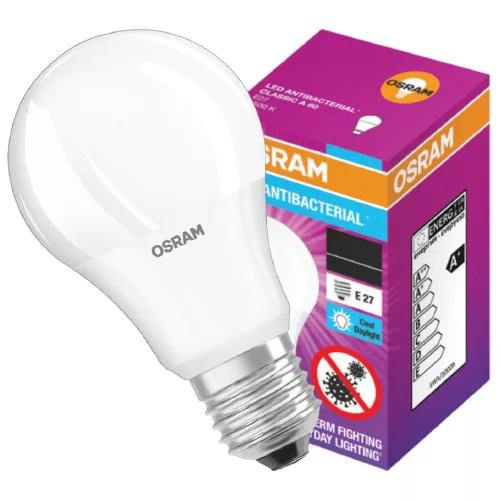 LED izzó E27 A60 10W = 75W 1055lm 6500K Hideg 200° OSRAM ANTIBAKTERIALIS